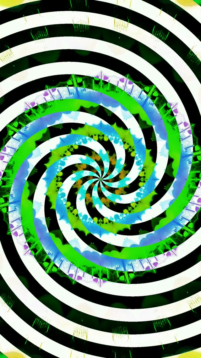 Neon Tunnel Spiral Vortex Green Black 9:16 Reels 60fps Screensaver Vj Loop