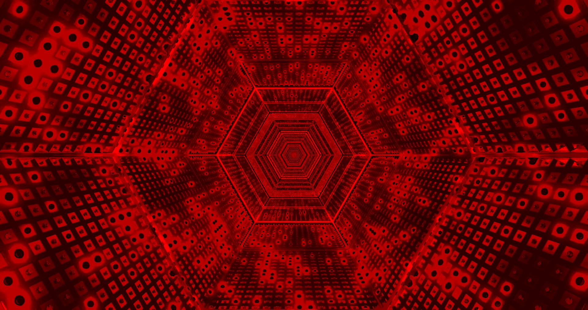 Vörös Hex Neoncső Alagút Képernyővédő 4K UHD 60fps VJ Loop