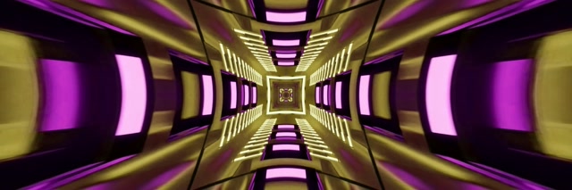 Neon Alagút Aranylila Kaleidoszkóp VJLoops 3:1 Tripla Széles 60fps Képernyővédő