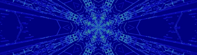 Kék Neon Tunnel Kaleidoszkóp 32:9 Super Ultrawide 60fps Képernyővédő VJ Loop