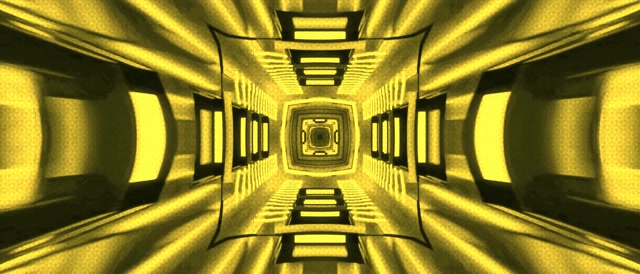 Neon Tunnel Yellow Kaleidoscope Vj Loop 21:9 Ultrawide 60fps Screensaver
