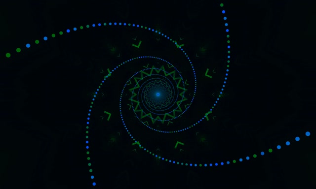 Neon Tunnel Kék Zöld Spirál Képernyővédő 5:3 Wide 60fps VJ Loop