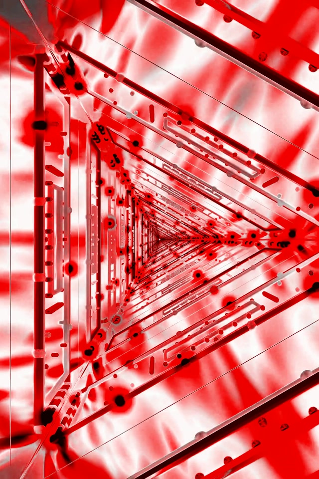 Vörös Háromszögletű Neon Alagút VjLoops 2:3 Fotó Portré 60fps Képernyővédő