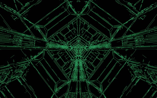 Zöld Neon Alagút Képernyővédő 60fps 16:10 MacBook VJLoops Geometrikus Rács