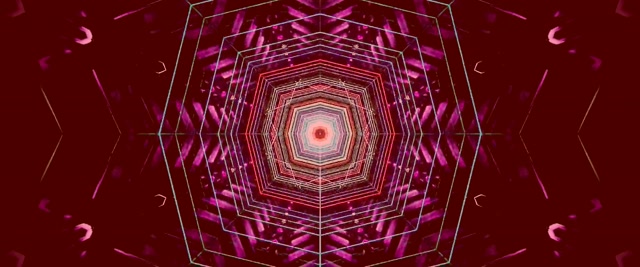Neon Tunnel Piros Kaleidoszkóp Vortex VJ Loop 2.39:1 Cinemascope 60fps Screensaver