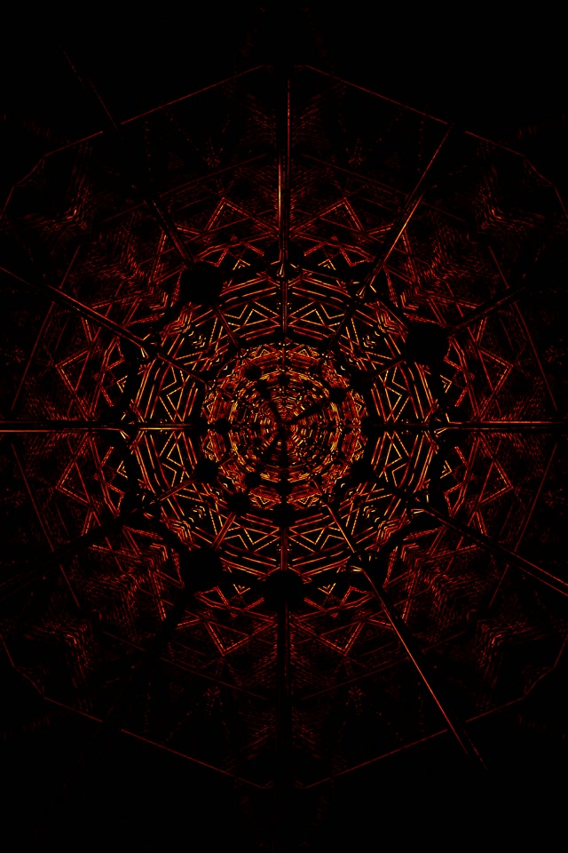 Piros Fraktál Mandala Neon Alagút VJ Loop 2:3 Photo Portrait 60fps Képernyővédő