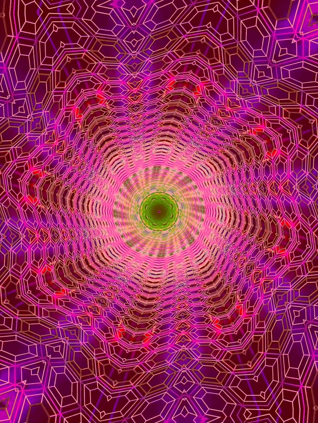 Neon Alagút Kaleidoszkóp Háló VJLoops 3:4 iPad Portré 60fps Képernyővédő