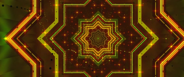 Neon Tunnel Csillag Kaleidoszkóp 2.39:1 Cinemascope 60fps Képernyővédő Vj Loop