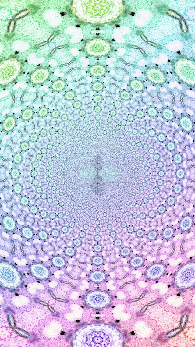 Neon Alagút Mandala Spirál 9:16 Reels 60fps Képernyővédő VJ Loop