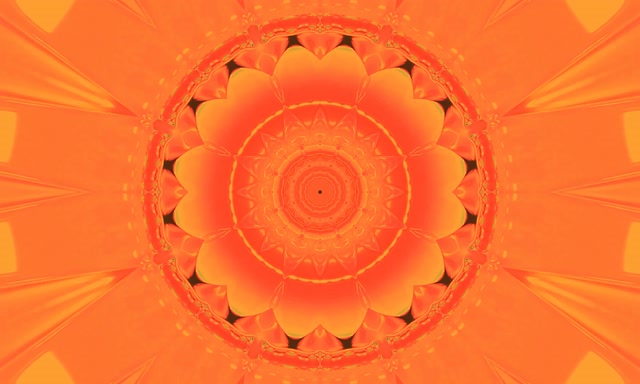 Narancssárga Mandala Neon Alagút Képernyővédő 5:3 Wide 60fps VJ Loop