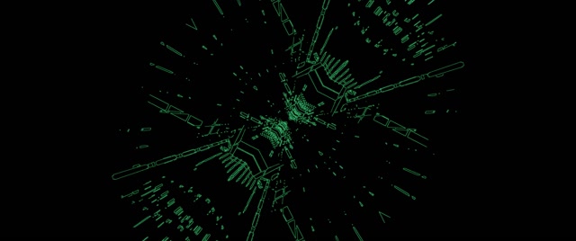 Neon Alagút Zöld Vezeték Robbanás Képernyővédő 2.39:1 Cinemascope 60fps Vj Loop