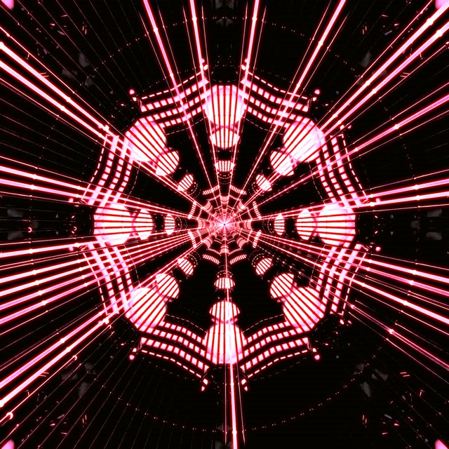 VJ Loop Neon Tunnel Vörös Pókháló Kaleidoszkóp 1:1 Négyzet 60fps Képernyővédő