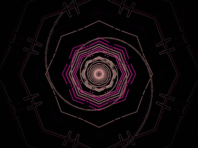 Neon Tunnel Oktagon Örvény VJ Loop 4:3 Klasszikus 60fps Képernyővédő