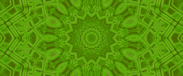 Zöld Fraktál Kaleidoszkóp Neon Alagút VJLoops 2.39:1 Cinemascope 60fps Képernyővédő