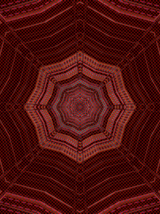 Piros Oktogon Neon Alagút Vj Loop 3:4 iPad Álló 60fps Képernyővédő