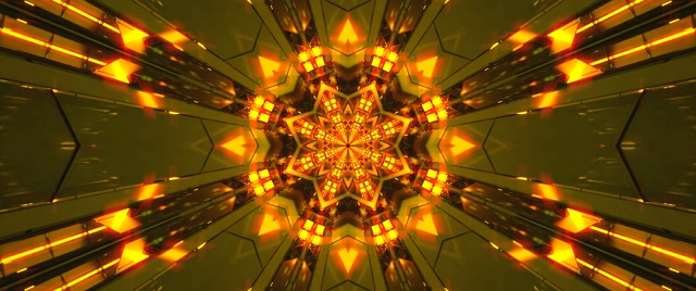 Neon Alagút Arany Csillag Kaleidoszkóp Vj Loop 2.39:1 Cinemascope 60fps Képernyővédő