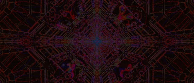 Neon Alagút Vörös Áramkör Kaleidoszkóp VJ Loop 21:9 Ultrawide 60fps Képernyővédő