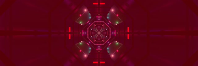 Neon Alagút Nyolcszög Örvény VJ Loop 3:1 Tripla Széles 60fps Képernyővédő