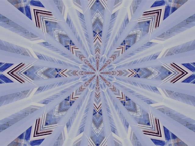 Kék Kaleidoszkóp Neon Alagút Képernyővédő 4:3 Klasszikus 60fps VJLoops