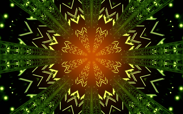 Neon Alagút Zöld Kaleidoszkóp Robbanás VjLoops 16:10 MacBook 60fps Képernyővédő
