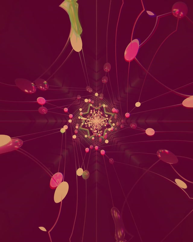 Neon Alagút Csillag Mandala VJ Loop 4:5 Instagram 60fps Képernyőkímélő