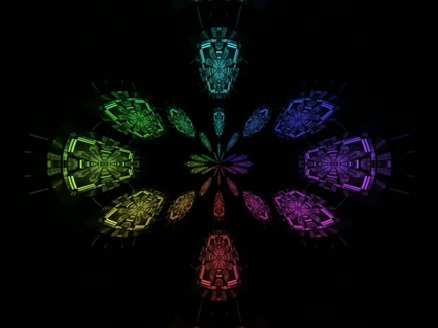Neon Alagút Szivárvány Kaleidoszkóp 4:3 Klasszikus 60fps Képernyővédő VjLoops