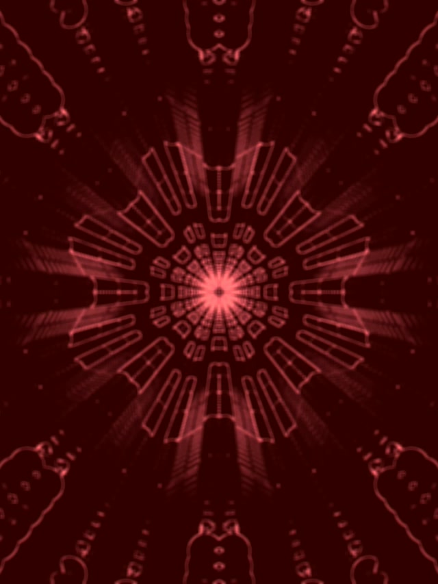 Vj loop Bíbor Mandala Neon Alagút 3:4 iPad Portré 60fps Képernyőkímélő