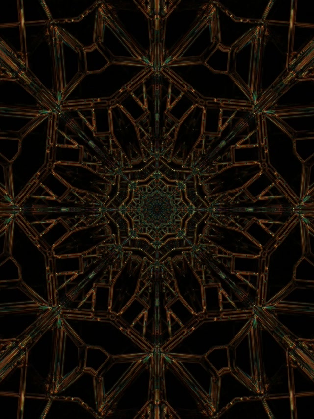 Neon Alagút Zöld Arany Mandala Képernyővédő 3:4 iPad Portrait 60fps VJ Loop