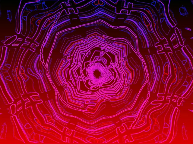 Pulsating Neon Tunnel VJ Loop | 4:3 Classic 60fps Screensaver | Magenta Spiral