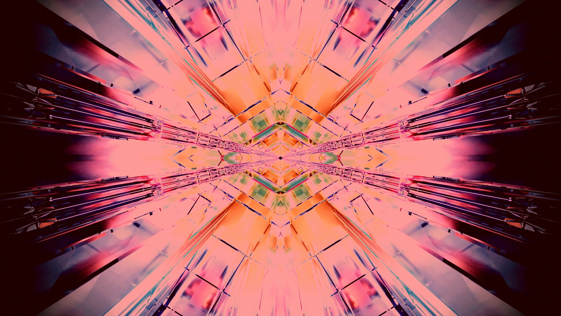 Terowongan Neon Kaleidoskop Pink Screensaver 4K UHD 60fps VJLoops