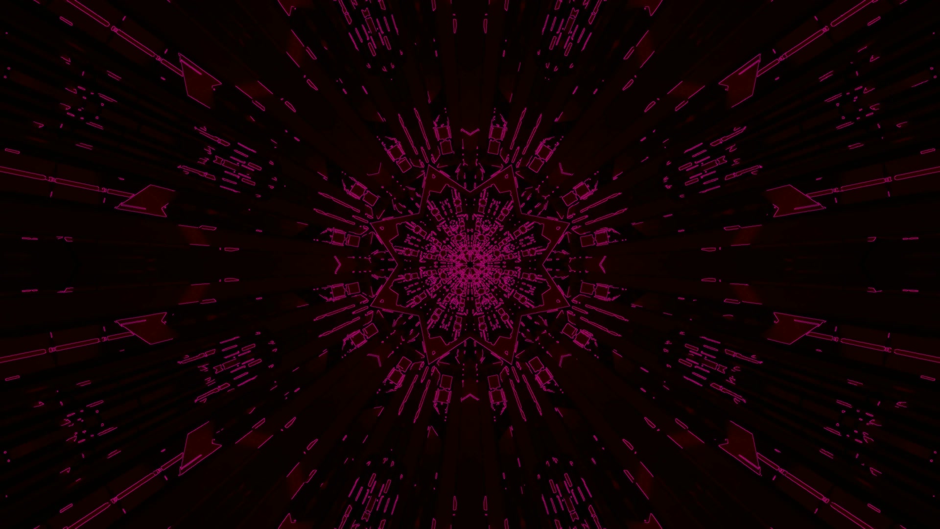 Terowongan Neon Magenta Screensaver PC 4K UHD 60fps Video Loopable