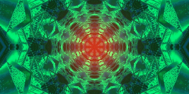 Neon Tunnel Green Red Kaleidoscope Vj Loop 2:1 Univisium 60fps Screensaver