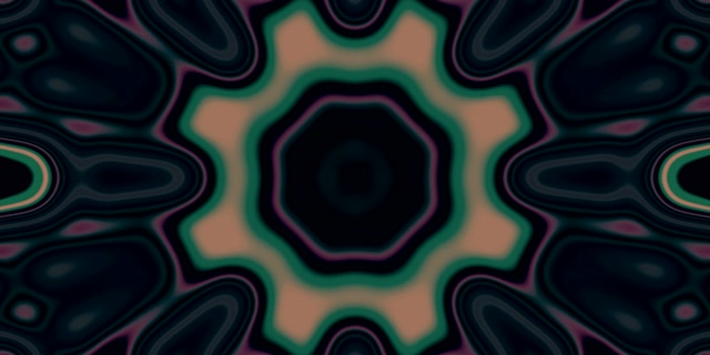 Neon Tunnel Teal Star Burst VJ Loop 2:1 Univisium 60fps Screensaver