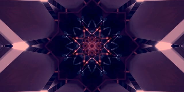 Neon Tunnel Kaleidoscope Star Burst VJ Loop 2:1 Univisium 60fps Screensaver