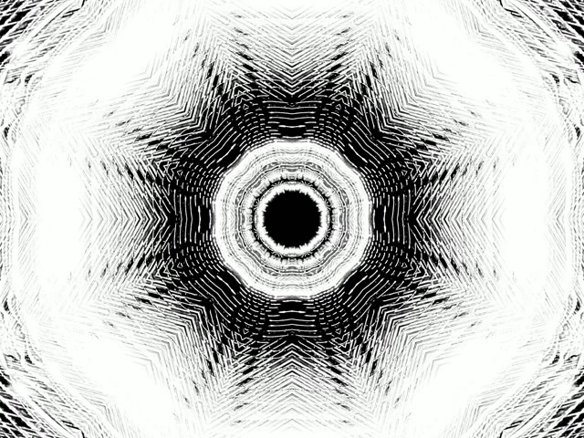 Terowongan Neon Hitam Putih Bintang Vortex VJLoops 4:3 Classic 60fps Screensaver