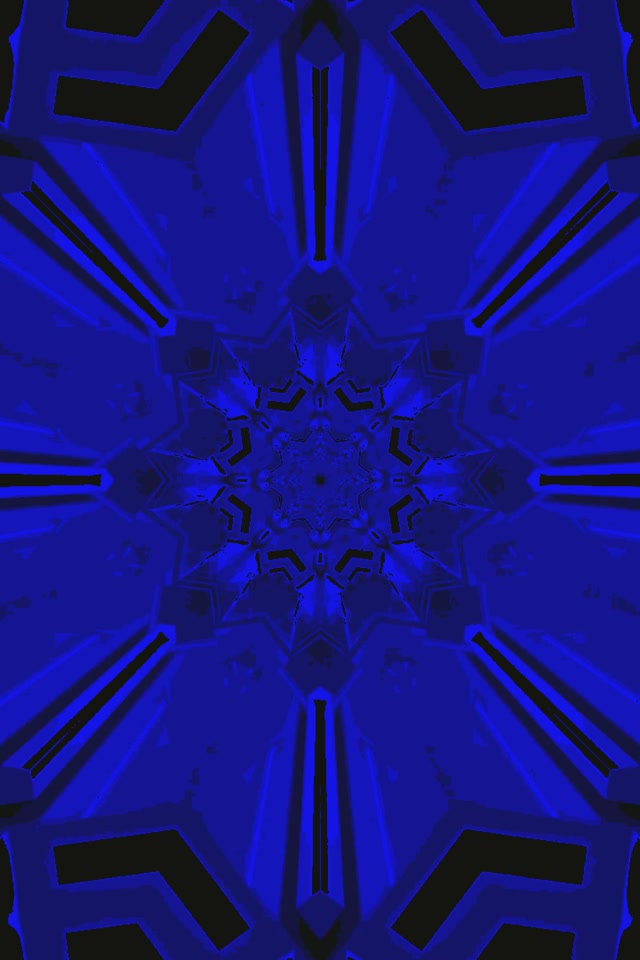 Terowongan Neon Bintang Kaleidoskop Biru VJ Loop 2:3 Foto Portrait 60fps Screensaver