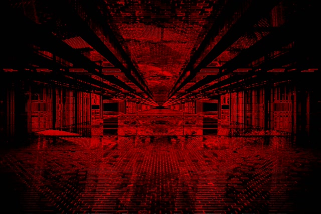 Red Neon Tunnel VJ Loop 3:2 Surface 60fps Screensaver Glitching Grid