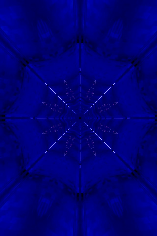 Terowongan Neon Biru Kaleidoskop Ledakan VJLoops 2:3 Photo Portrait 60fps Screensaver