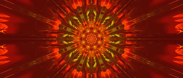 21:9 Cinematic 60fps Ledakan Kaleidoskop Berapi Terowongan Neon Screensaver VJ Loop