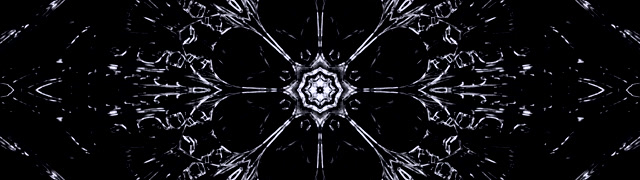 Terowongan Neon Hitam Putih Kaleidoskop Screensaver 32:9 Super Ultrawide 60fps VJ Loop