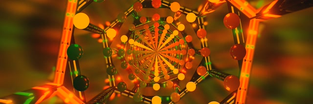 Terowongan Neon Oranye Hijau 3:1 Triple Wide 60fps Screensaver VJLoops