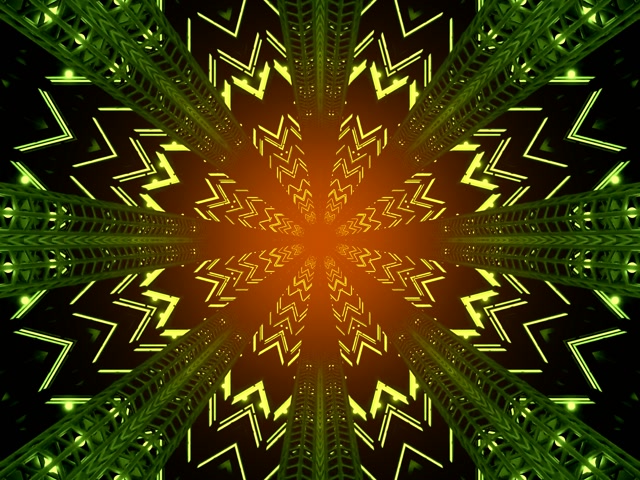 Terowongan Neon Ledakan Bintang Kaleidoskop VJ Loop 4:3 Classic 60fps Screensaver