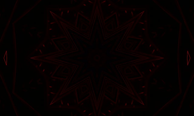 Terowongan Neon Merah Kaleidoskop Bintang VJLoops 5:3 Wide 60fps Screensaver