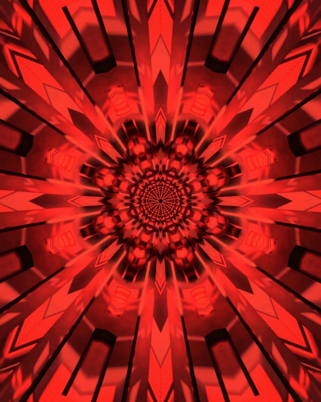 Terowongan Neon Fraktal Merah Kaleidoskop VJ Loop 4:5 Instagram 60fps Screensaver