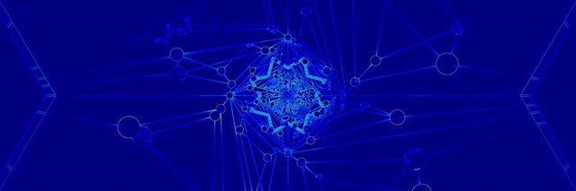 Terowongan Neon Biru Jaringan 3:1 Triple Wide 60fps Screensaver VJ Loop