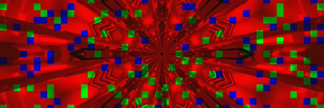 Terowongan Neon Ledakan Kaleidoskop Merah VJ Loop 3:1 Triple Wide 60fps Screensaver