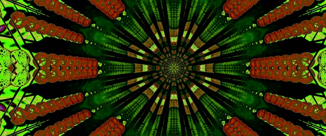 Terowongan Neon Kaleidoskop Merah Ledakan VJ Loop 2.39:1 Cinemascope 60fps Screensaver