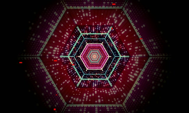Terowongan Neon Vortex Heksagon VJ Loop 5:3 Wide 60fps Screensaver