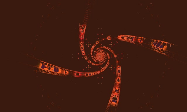 Terowongan Neon Spiral Fraktal VJ Loop 5:3 Wide 60fps Screensaver