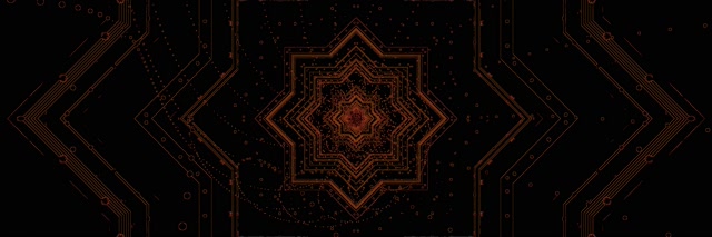 Terowongan Neon Mandala Bintang Tembaga VJ Loop 3:1 Triple Wide 60fps Screensaver